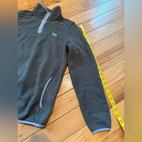 LL Bean Better Sweater Fleece Snap Collar Jacket Grayish Green Women’s Size S - Picture 11 of 13